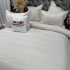 Lenjerie pat dublu, Finet tip Damasc cu Frunze, 6 piese, Crem [5]