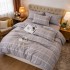 Lenjerie pat dublu, Finet, 6 piese, Gri, patratele [3]