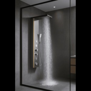 Panel de Dus cu Efect de Ploaie si Jeturi cu Masaj, LED Incorporat, Crom Periat
