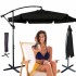 Umbrela de gradina premium cu brat lateral 290 cm, pliabila, neagra [2]