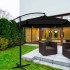 Umbrela de gradina premium cu brat lateral 290 cm, pliabila, neagra [6]