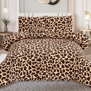  Pilota Cocolino 200x230cm si 2 fete de perna 50x70cm, Bej, Maro, Animal Print