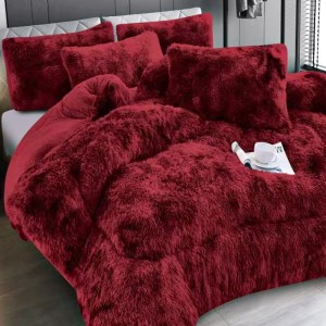 Pilota Cocolino Fluffy, 200x230cm si 2 fete de perna 50x70cm, Grena Degrade Pilota Cocolino Fluffy, 200x230cm si 2 fete de perna 50x70cm, Grena Degrade