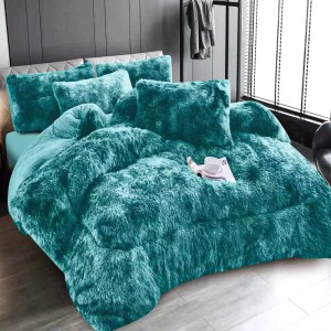  Pilota Cocolino Fluffy, 200x230cm si 2 fete de perna 50x70cm, Turquoise Degrade