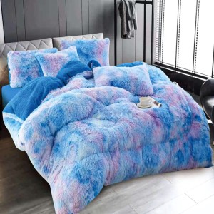 Pilota Cocolino Fluffy, 200x230cm si 2 fete de perna 50x70cm, Albastru, Mov Degrade Pilota Cocolino Fluffy, 200x230cm si 2 fete de perna 50x70cm, Albastru, Mov Degrade