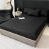 Lenjerie de Pat HoReCa DeLuxe, Damasc Premium din Bumbac Egiptean 100% , 6 Piese, Dunga Lata Tesuta, Cearceaf cu Elastic, Negru [4]