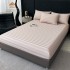 Lenjerie de Pat HoReCa DeLuxe, Damasc Premium din Bumbac Egiptean 100% , 6 Piese, Dunga Lata Tesuta, Cearceaf cu Elastic, Roz Prafuit Pal [4]