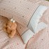 Lenjerie de Pat Premium, Bumbac 100%, cu Broderie si Volanase din Dantela, 4 Piese, Cearsaf cu Elastic, Alb, Roz, Inimioare, Carouri [4]