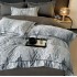 Lenjerie pat dublu, FINET DeLuxe, 6 piese, cu ELASTIC, Jojo Home, Cutie Eleganta, Gri, model clasic [3]