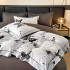 Lenjerie pat dublu, FINET DeLuxe, 6 piese, cu ELASTIC, Jojo Home, Cutie Eleganta, Alb, Negru, Fluturi [5]