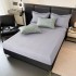 Lenjerie pat dublu, FINET DeLuxe, 6 piese, cu ELASTIC, Jojo Home, Cutie Eleganta, Gri, Romburi [7]