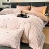 Lenjerie pat dublu, FINET DeLuxe, 6 piese, cu ELASTIC, Jojo Home, Cutie Eleganta, Bej, Carouri [2]