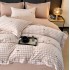 Lenjerie pat dublu, FINET DeLuxe, 6 piese, cu ELASTIC, Jojo Home, Cutie Eleganta, Bej, Carouri [4]
