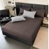 Lenjerie pat dublu, FINET DeLuxe, 6 piese, cu ELASTIC, Jojo Home, Cutie Eleganta, Gri, Maro, Model Egiptean [6]