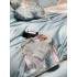 Lenjerie de Pat Premium Satin Deluxe cu Broderie Eleganta, Bumbac 100%, 4 Piese - Finete, Luciu Discret si Confort Superior, Blue Royal [5]