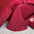 Lenjerie de Pat Premium Satin Deluxe cu Broderie Eleganta, Bumbac 100%, 4 Piese - Finete, Luciu Discret si Confort Superior, Red Passion [5]