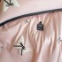 Lenjerie de Pat Premium Satin Deluxe cu Broderie Eleganta, Bumbac 100%, 4 Piese - Finete, Luciu Discret si Confort Superior, Pink Bow [4]
