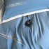 Lenjerie de Pat Premium Satin Deluxe cu Broderie Eleganta, Bumbac 100%, 4 Piese - Finete, Luciu Discret si Confort Superior, Blue Simplicity [4]