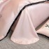Lenjerie de Pat Premium Satin Deluxe cu Broderie Eleganta, Bumbac 100%, 4 Piese - Finete, Luciu Discret si Confort Superior, Pink Bow [5]