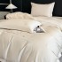 Lenjerie de Pat Premium Satin Deluxe cu Broderie Eleganta, Bumbac 100%, 4 Piese - Finete, Luciu Discret si Confort Superior, Ivoire Roses [2]