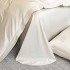 Lenjerie de Pat Premium Satin Deluxe cu Broderie Eleganta, Bumbac 100%, 4 Piese - Finete, Luciu Discret si Confort Superior, Ivoire Roses [4]