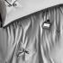 Lenjerie de Pat Premium Satin Deluxe cu Broderie Eleganta, Bumbac 100%, 4 Piese - Finete, Luciu Discret si Confort Superior, Gray Bow [4]