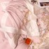 Lenjerie de Pat Premium Satin Deluxe cu Broderie Eleganta, Bumbac 100%, 4 Piese - Finete, Luciu Discret si Confort Superior, Pink Royal [6]