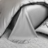 Lenjerie de Pat Premium Satin Deluxe cu Broderie Eleganta, Bumbac 100%, 4 Piese - Finete, Luciu Discret si Confort Superior, Gray Bow [5]