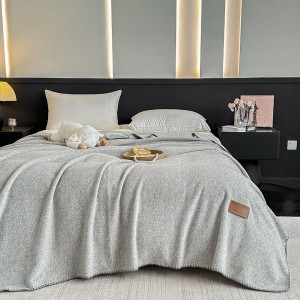 Patura Premium pt pat Dublu, Tip Casmir, 200x230cm - Gri inchis