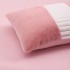Lenjerie de pat cu Pilota Inclusa, Cearceaf cu Elastic, 6 Piese, Blană de Iepure Artificială si Catifea, Alb cu Roz [6]