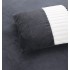 Lenjerie de pat cu Pilota Inclusa, Cearceaf cu Elastic, 6 Piese, Blană de Iepure Artificială si Catifea, Alb cu Antracit si Negru [8]