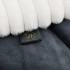 Lenjerie de pat cu Pilota Inclusa, Cearceaf cu Elastic, 6 Piese, Blană de Iepure Artificială si Catifea, Alb cu Antracit si Negru [10]