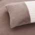 Lenjerie de pat cu Pilota Inclusa, Cearceaf cu Elastic, 6 Piese, Blană de Iepure Artificială si Catifea, Alb cu Cappuccino [6]
