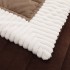 Lenjerie de pat cu Pilota Inclusa, Cearceaf cu Elastic, 6 Piese, Blană de Iepure Artificială si Catifea, Alb cu Maro [8]