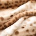 Lenjerie de pat cu Pilota Inclusa, Cearceaf cu Elastic, 6 Piese, Blană de Iepure Artificială si Catifea, Animal Print, Alb cu Bej [10]