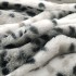 Lenjerie de pat cu Pilota Inclusa, Cearceaf cu Elastic, 6 Piese, Blană de Iepure Artificială si Catifea, Animal Print, Alb cu Gri inchis [9]