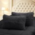  Pilota Cocolino Fluffy, 200x230cm si 2 fete de perna 50x70cm, Negru [4]