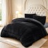  Pilota Cocolino Fluffy, 200x230cm si 2 fete de perna 50x70cm, Negru [2]