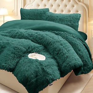  Pilota Cocolino Fluffy, 200x230cm si 2 fete de perna 50x70cm, Verde
