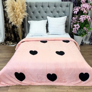 Pătură Super Soft Cocolino, 200x230 cm – Răsfăț absolut în zilele reci, Roz prăfuit, inimioare