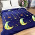 Patura Pufoasa CoCoLiNo (Fleece), 200x230cm, 240gr/mp, Bleumarin, Luna si Stele - Răsfățul Perfect pentru Serile Racoroase [3]