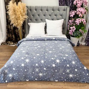 Pătură Super Soft Cocolino, 200x230 cm – Răsfăț absolut în zilele reci, Gri, ploaie de stele