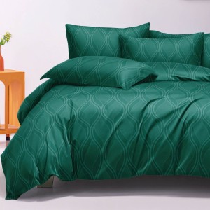Lenjerie pat dublu, Finet model elegant, 6 piese, Verde Smarald Lenjerie pat dublu, Finet model elegant, 6 piese, Verde Smarald