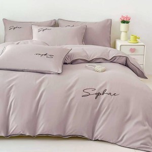 Lenjerie pat dublu, Finet Soft Touch cu Broderie, 6 piese, Bej Lenjerie pat dublu, Finet Soft Touch cu Broderie, 6 piese, Bej