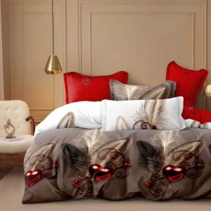 Lenjerie pat dublu cu ELASTIC, Finet, 6 piese, Alb, Bej, Rosu, inimioare Lenjerie pat dublu cu ELASTIC, Finet, 6 piese, Alb, Bej, Rosu, inimioare