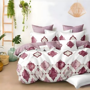 Lenjerie pat dublu cu ELASTIC, Finet, 6 piese, Alb, Grena, elegant Lenjerie pat dublu cu ELASTIC, Finet, 6 piese, Alb, Grena, elegant