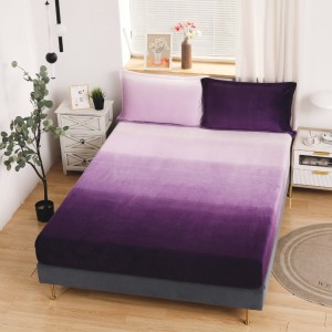 Cearsaf / Husa cu Elastic Cocolino 180x200cm si 2 fete de perna 50x70cm, Mov, degrade