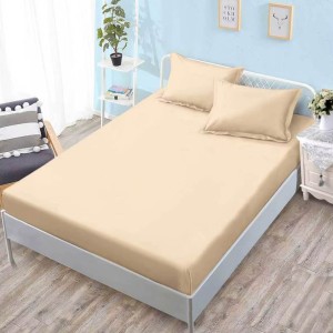 Cearsaf cu elastic, FINET, 180x200cm, 2 fete de perne 50x75cm, Crem