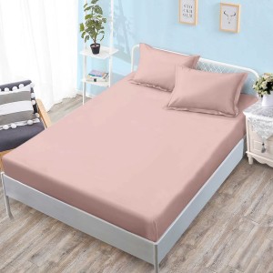 Cearsaf cu elastic, FINET, 180x200cm, 2 fete de perne 50x75cm, Roz