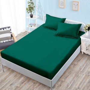 Cearsaf cu elastic, FINET, 180x200cm, 2 fete de perne 50x75cm, Verde